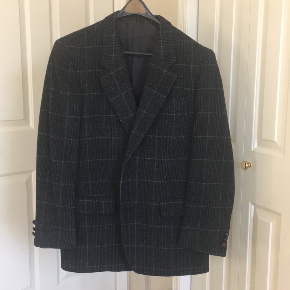 Men’s Wool Windowpane Plaid Sport Coat